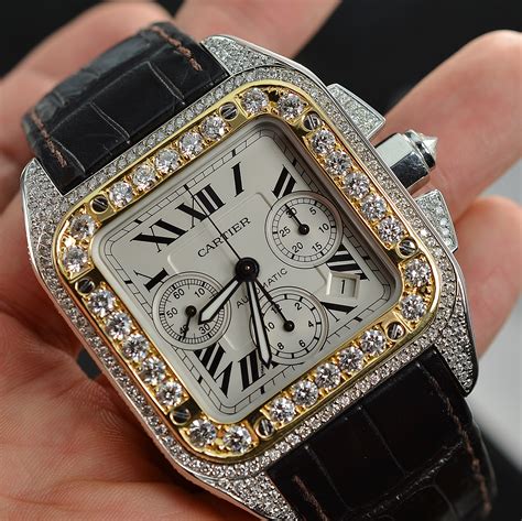 cartier gold silver watch|cartier gold watch with diamonds.